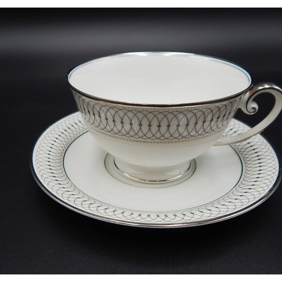 Tirschenreuth Bavaria The Elgin Teacup And Saucer Germany Silver Set of 2 - Picture 14 of 15
